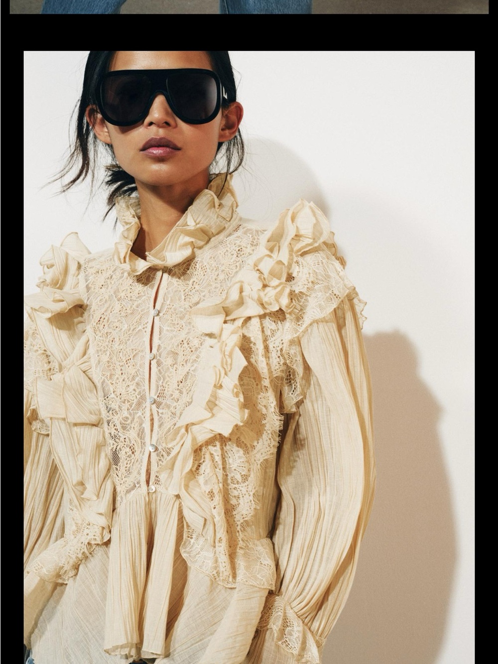 ZARA ZW COLLECTION ROMANTIC RUFFLED SHIRT - Picture 8 of 12
